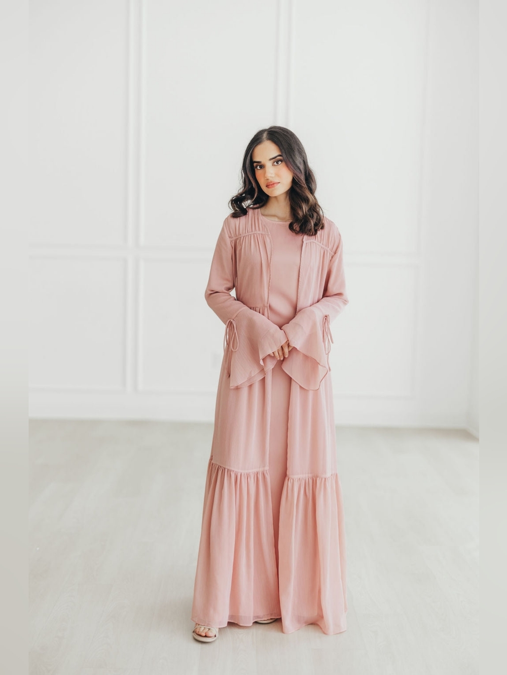 Sofia Abaya Set in Desert Rose - Elaa The Label